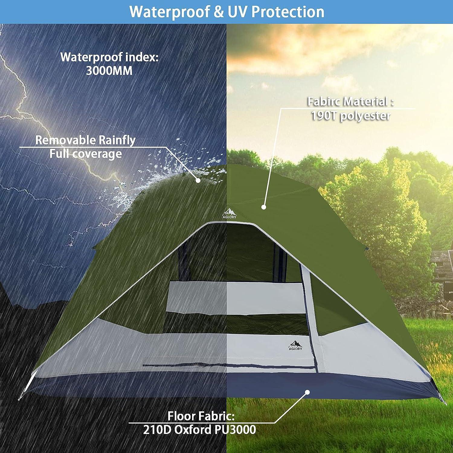 AGLORY Dome Tent for 2 People 3 Season Waterproof Camping Tent - Benebomo