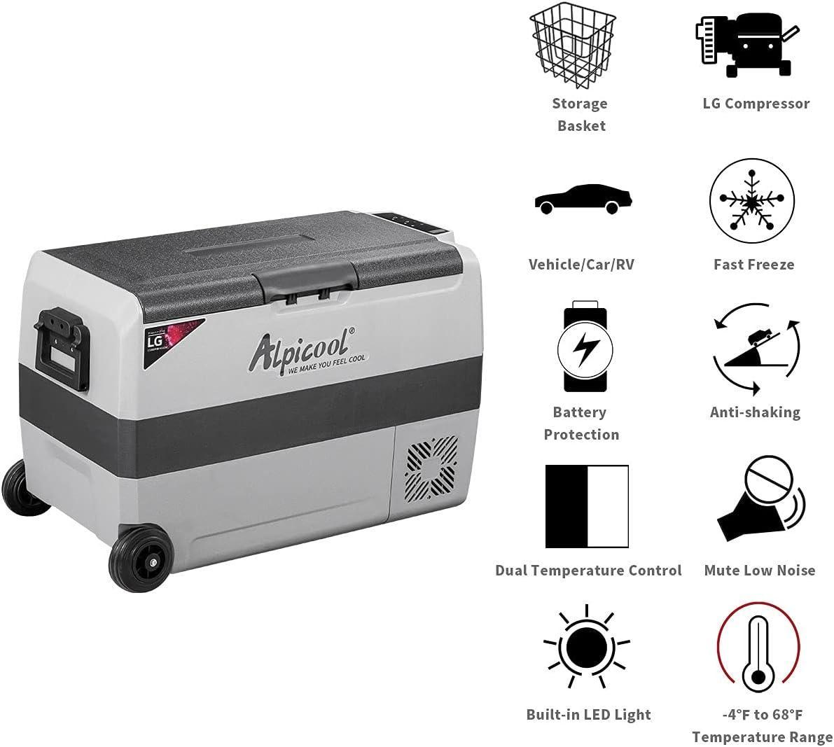 Alpicool Dual Temperature Portable Freezer Solar Cooler - Benebomo