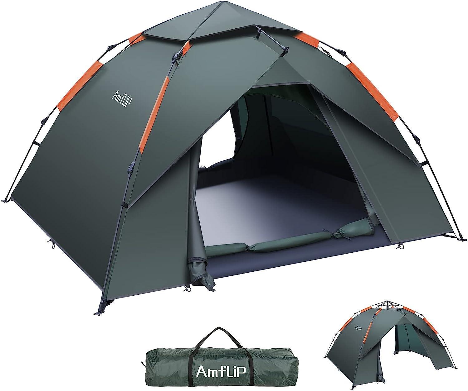 Amflip Dome Tent Pop Up Ultralight Camping Tent for 2 - 3 People - Benebomo