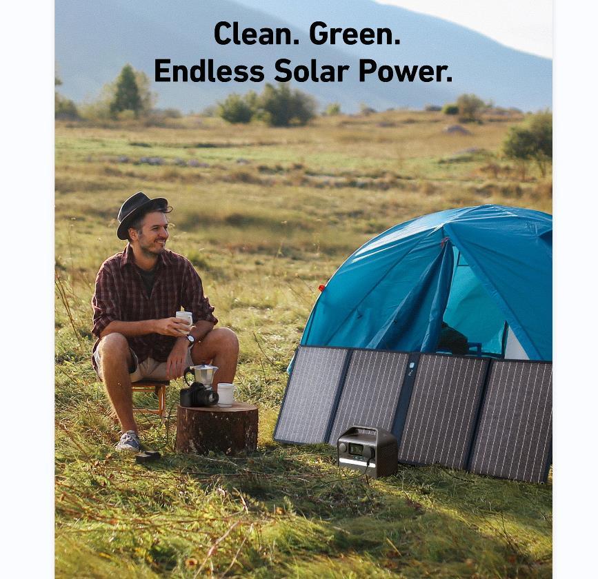 Anker 521 Solar Generator 256Wh with 100W Solar Panel - Benebomo