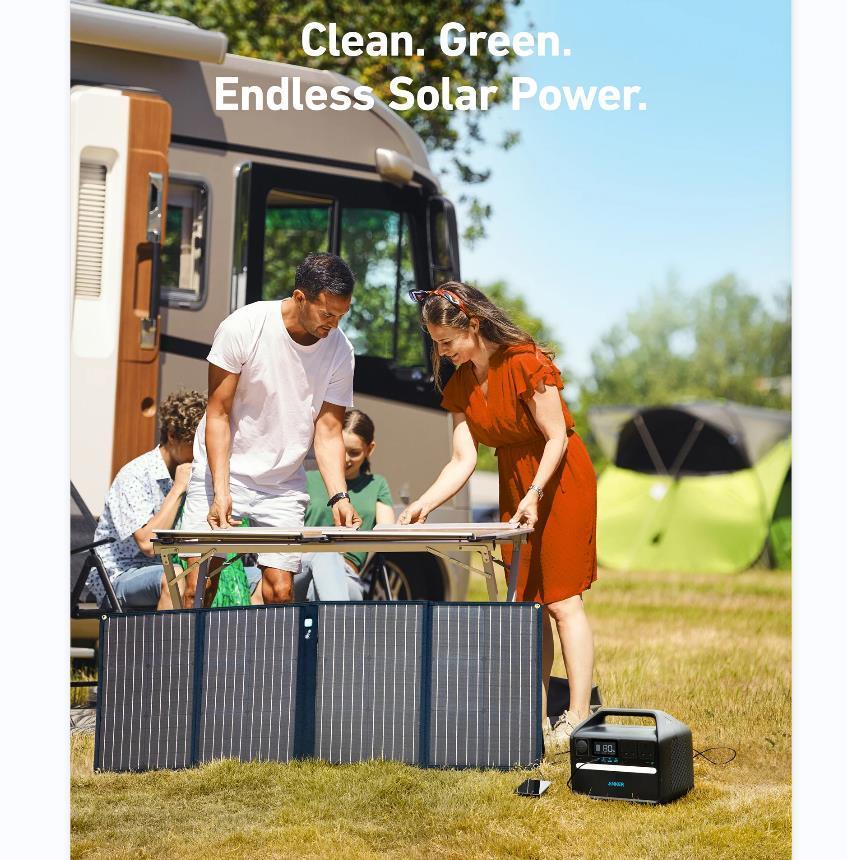 Anker 535 Solar Generator 512Wh with 100W Solar Panel - Benebomo