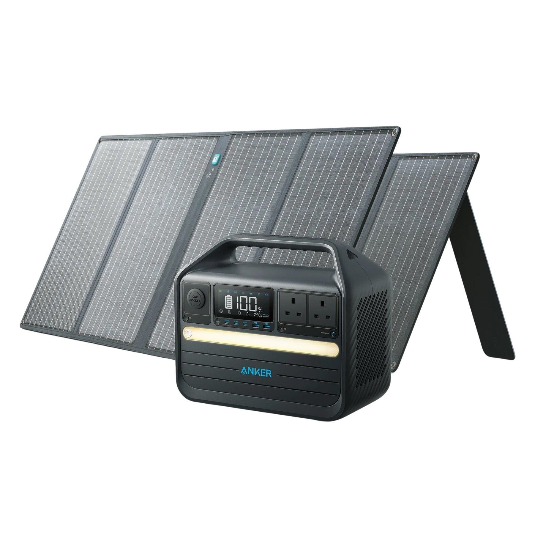 Anker 555 Solar Generator 1024Wh with two 100W Solar Panels - Benebomo