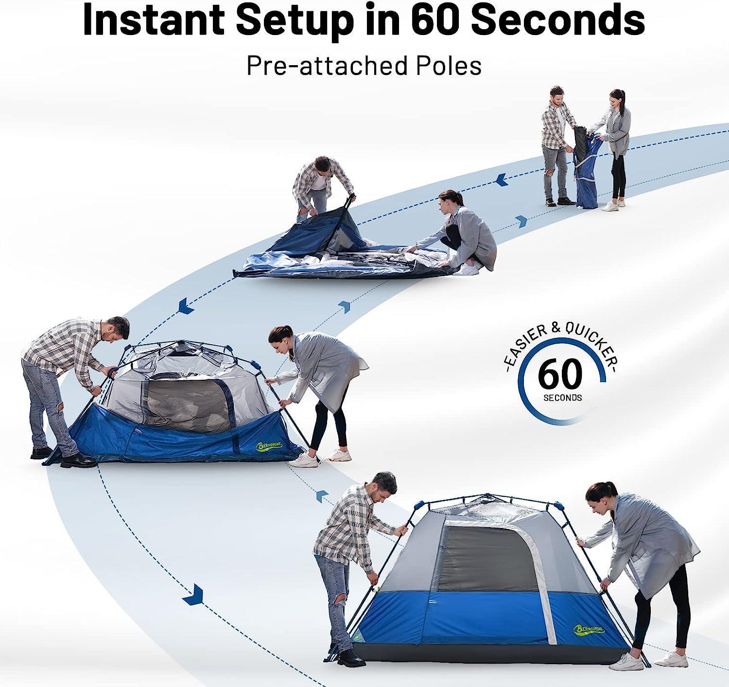 BeyondHOME Instant Cabin Tent for 4 to 6 People Waterproof - Benebomo