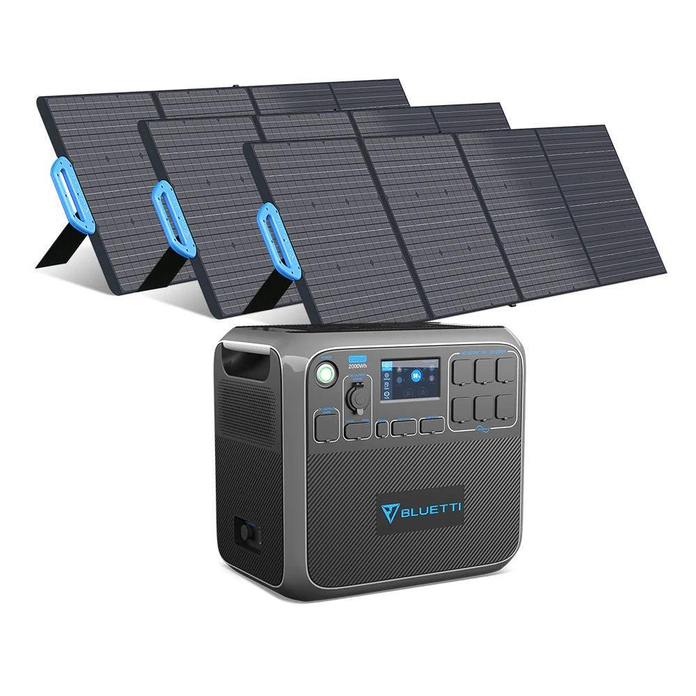 BLUETTI 2000Wh Solar Generator AC200P with Three PV200 - Benebomo