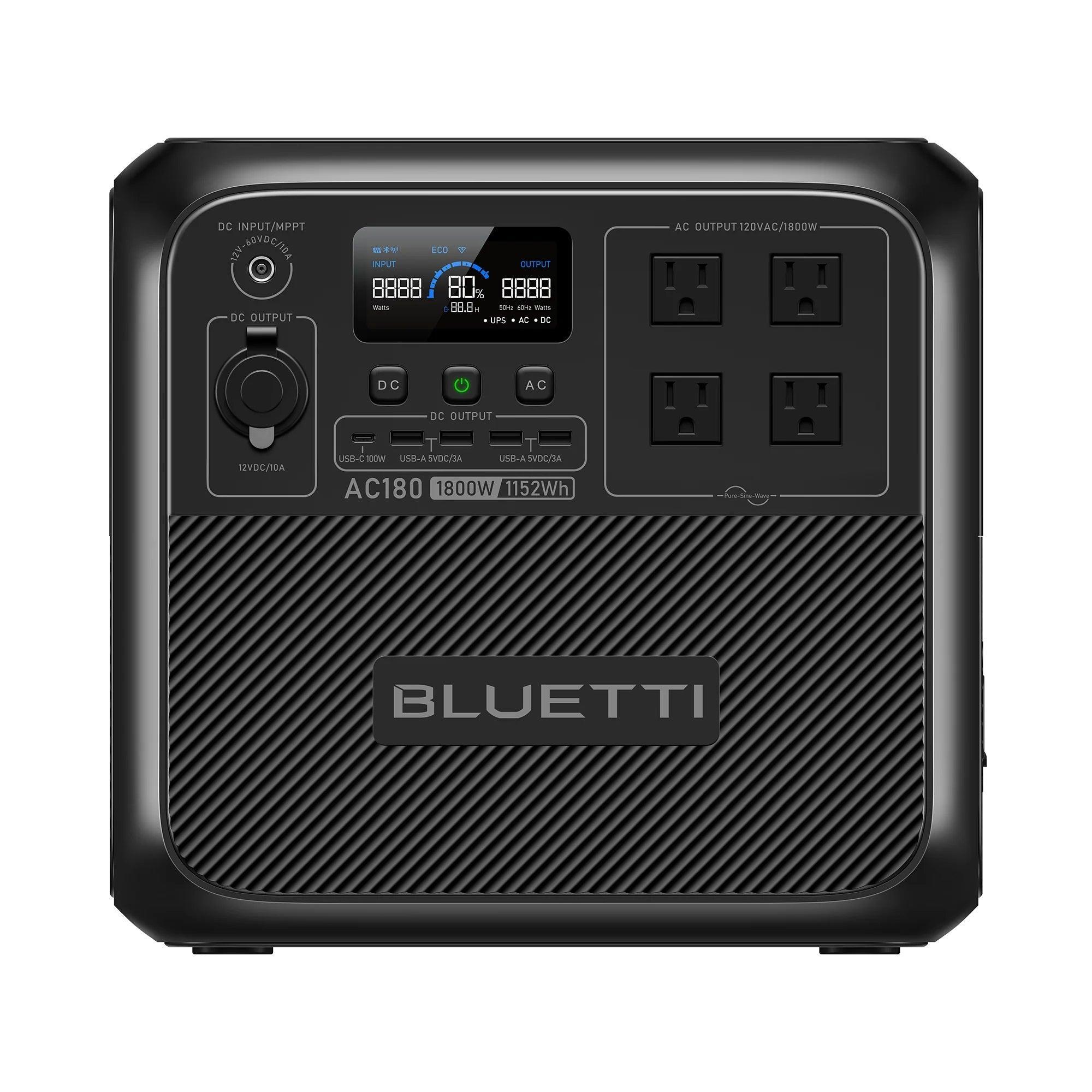 BLUETTI AC180 Solar Portable Power Station 1152Wh - Benebomo