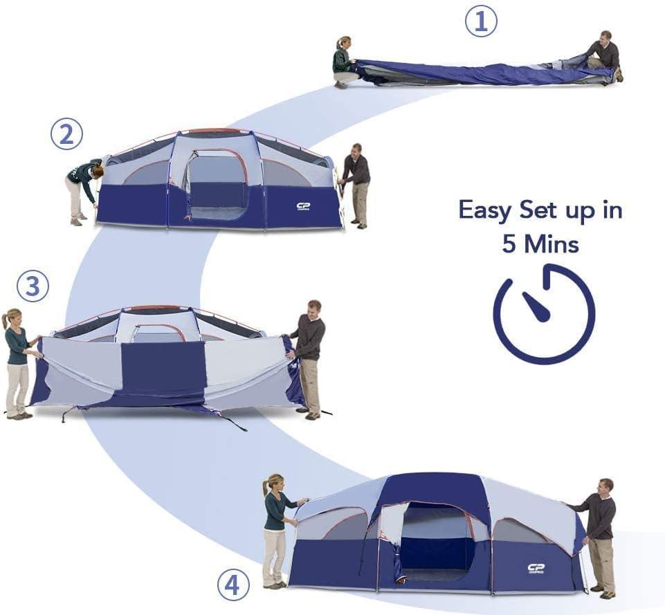 CAMPROS Cabin Tent for 8 Person for Camping Waterproof - Benebomo