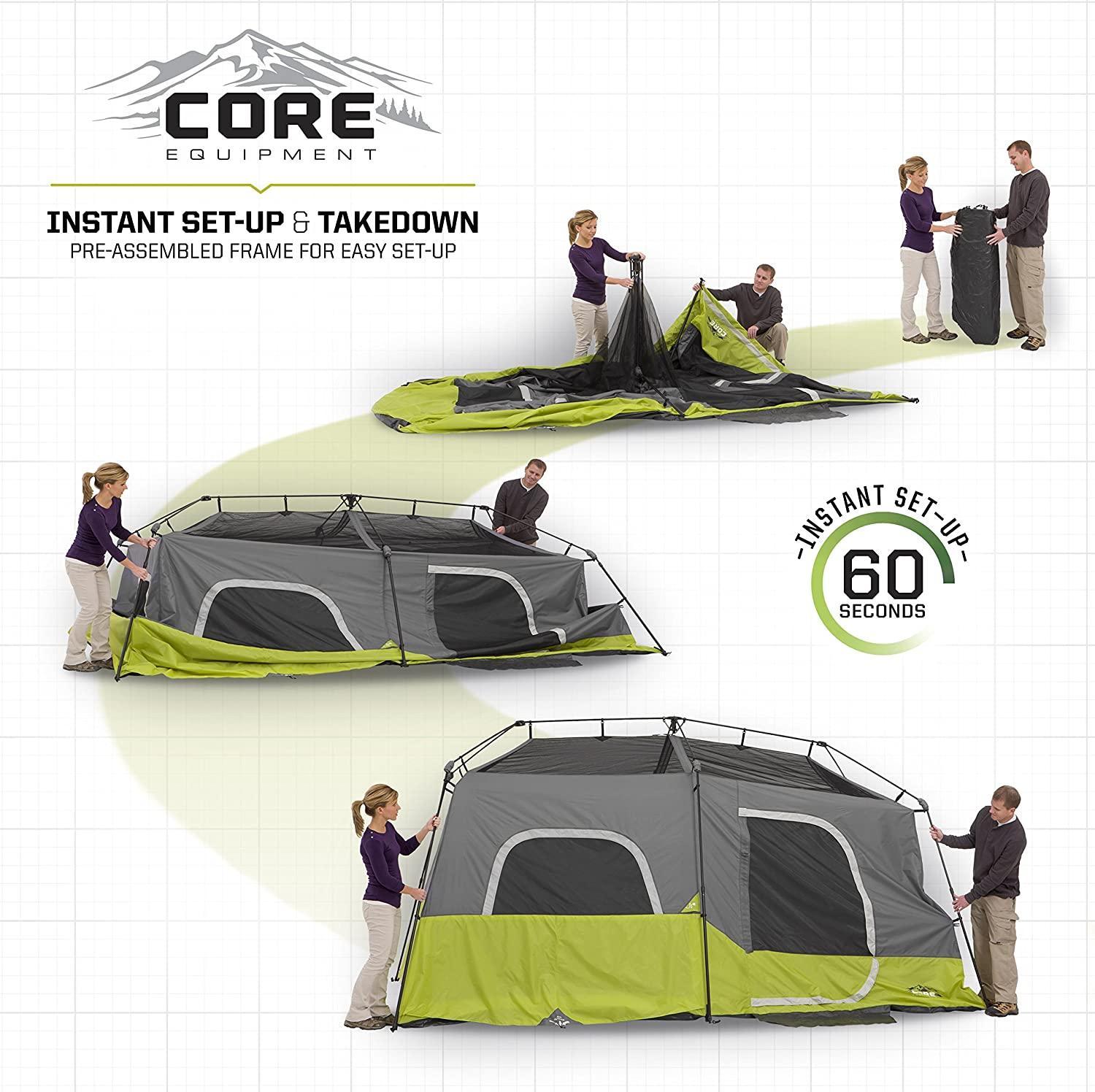 CORE Portable Instant Cabin Tent 9 Person Waterproof - Benebomo