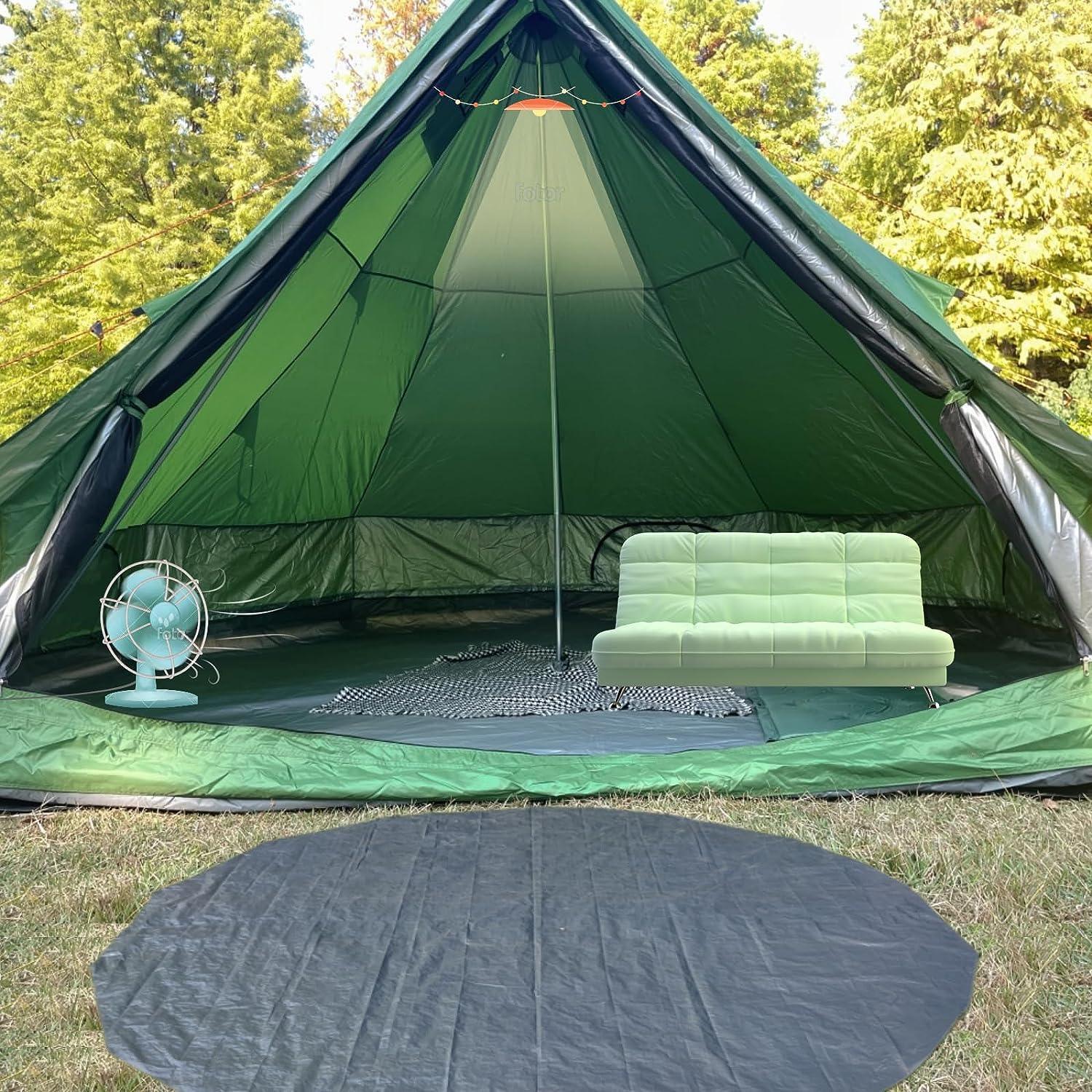 DANCHEL Bell Tent for 4 Person Portable Glamping Yurt Tent 3 Season - Benebomo