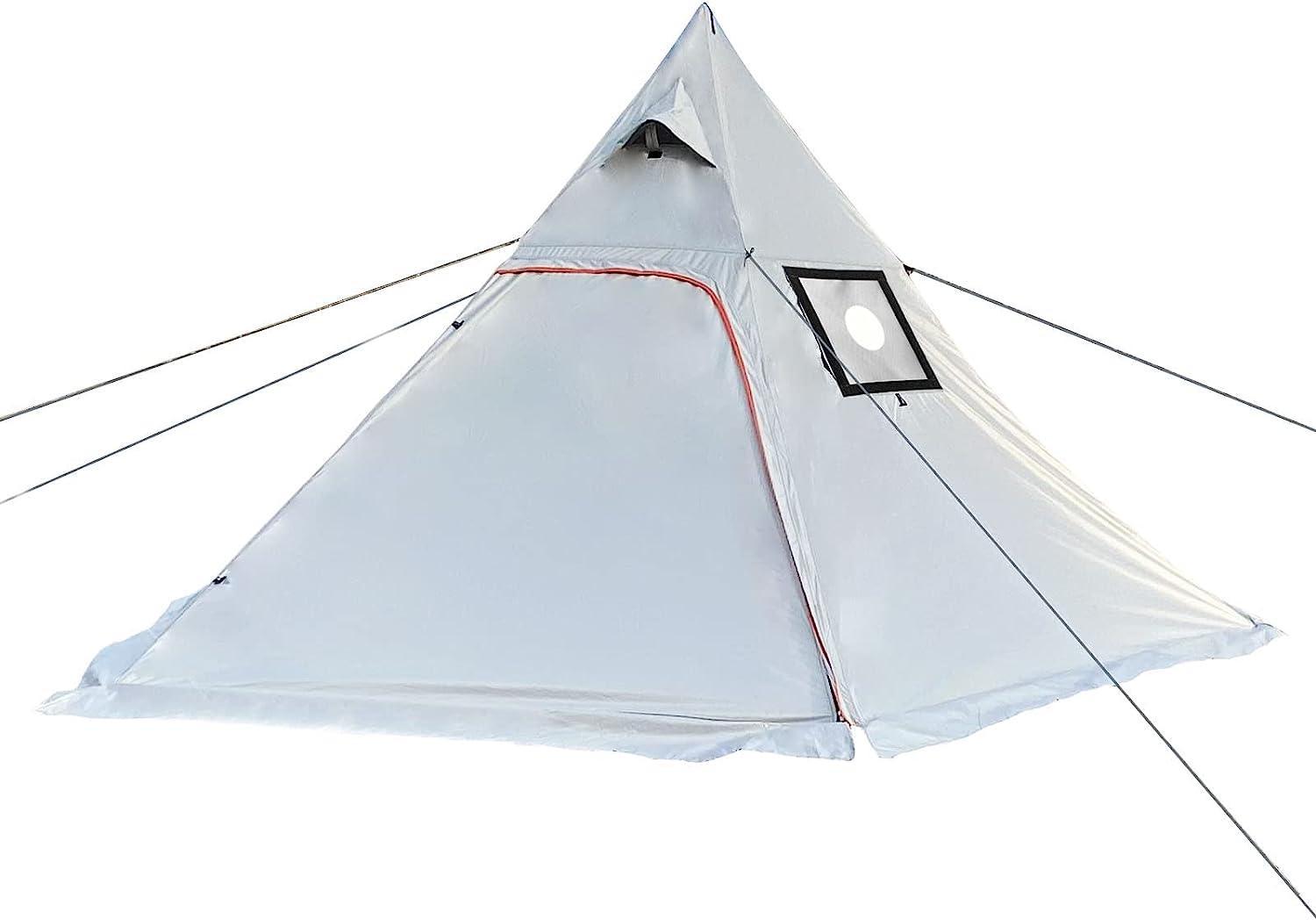 DANWKEIJI Pyramid Tent for 4 Person Nylon Teepee Tent - Benebomo