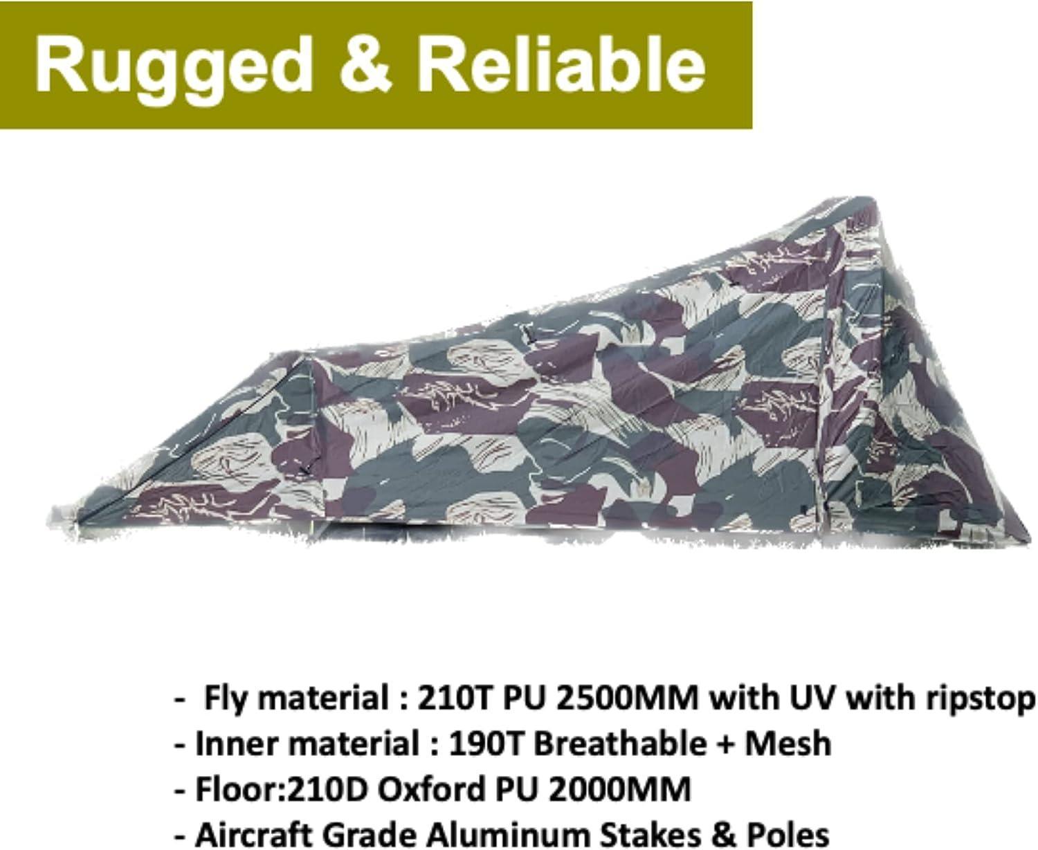 Dragoon Unlimited Bivy Tent for 1 Person Camouflage Survival Shelter - Benebomo