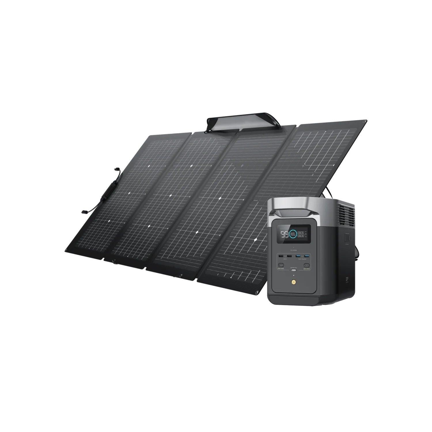 EcoFlow Solar Generator DELTA 2 with 220W Portable Solar Panel - Benebomo