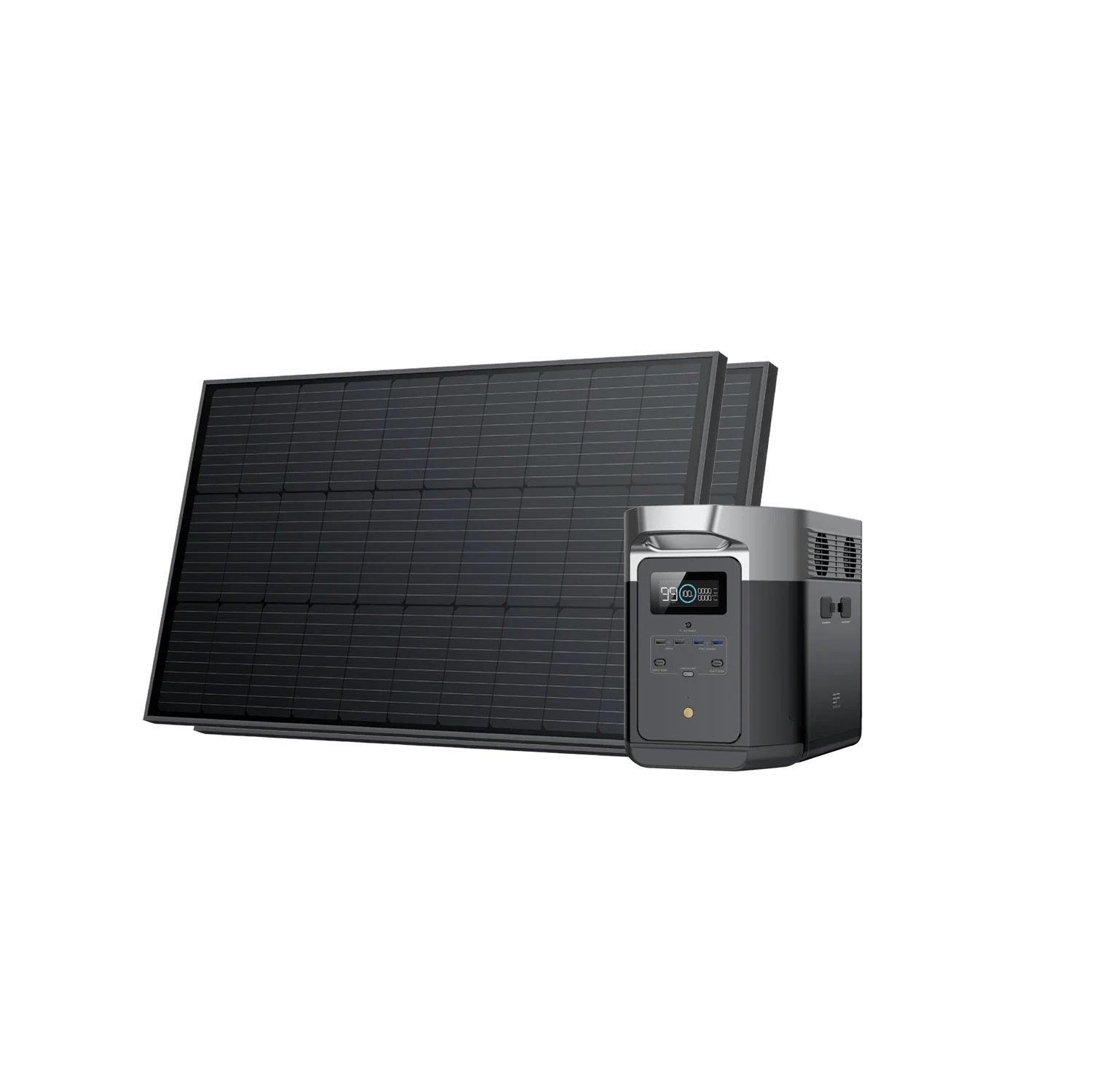 EcoFlow Solar Generator DELTA Max 2000 with 100W Rigid Solar Panel - Benebomo