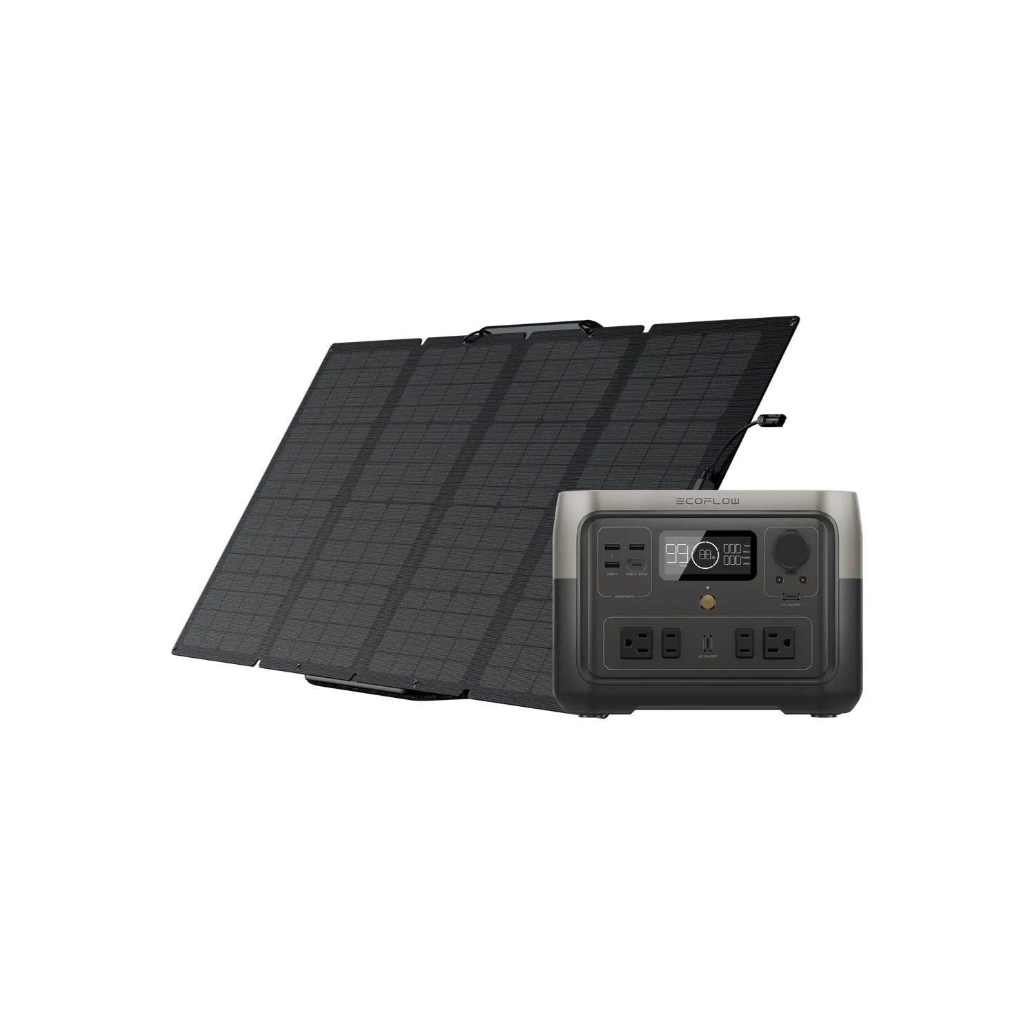 EcoFlow Solar Generator RIVER 2 Max with 160W Portable Solar Panel - Benebomo