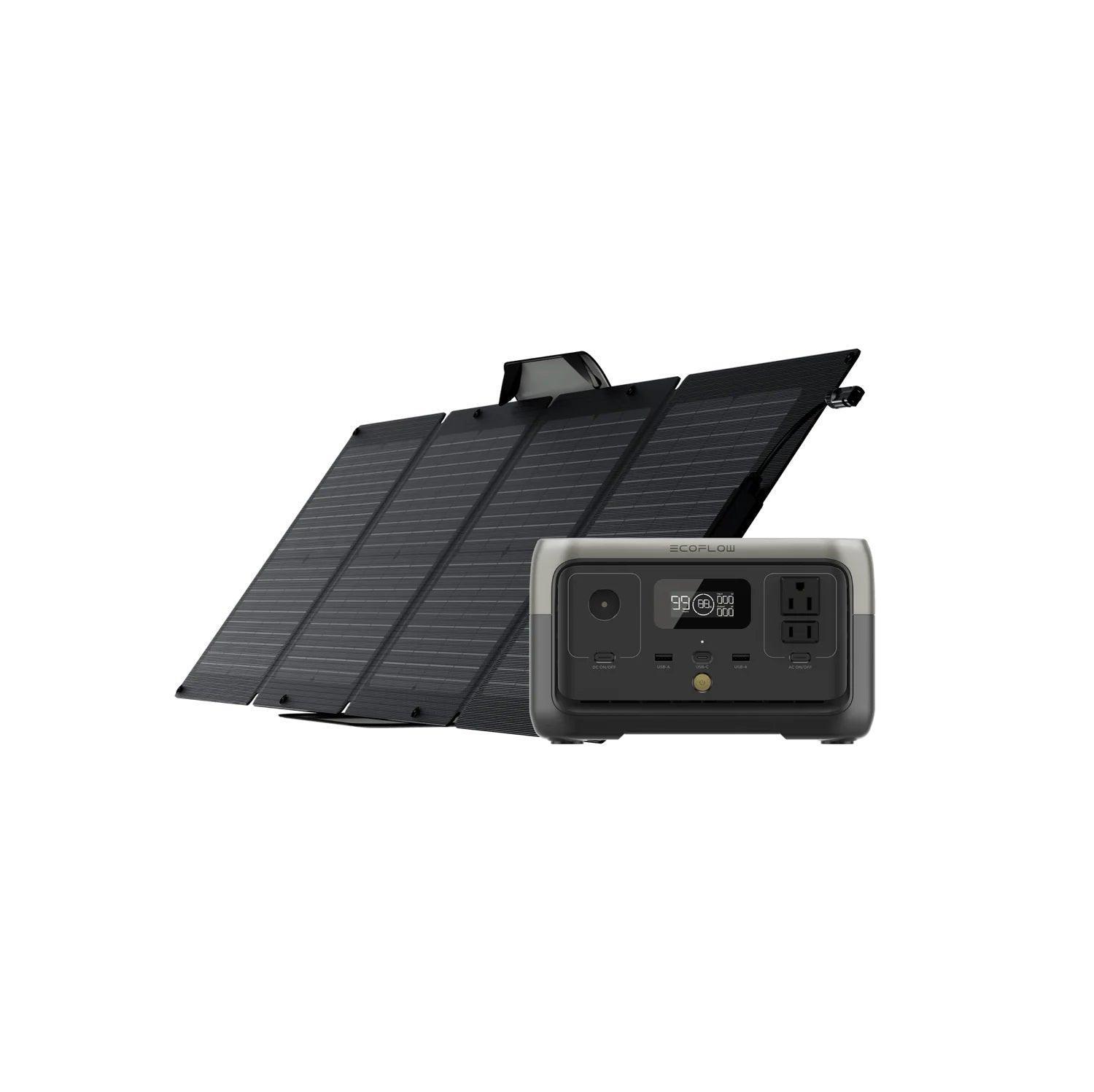 EcoFlow Solar Generator RIVER 2 with 110W Portable Solar Panel - Benebomo