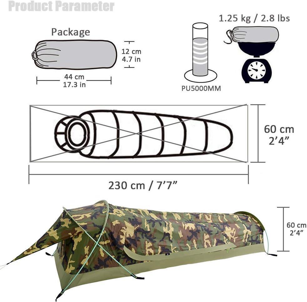 GEERTOP Bivy Tent for 1 Person Camouflage Polyester Ultralight - Benebomo