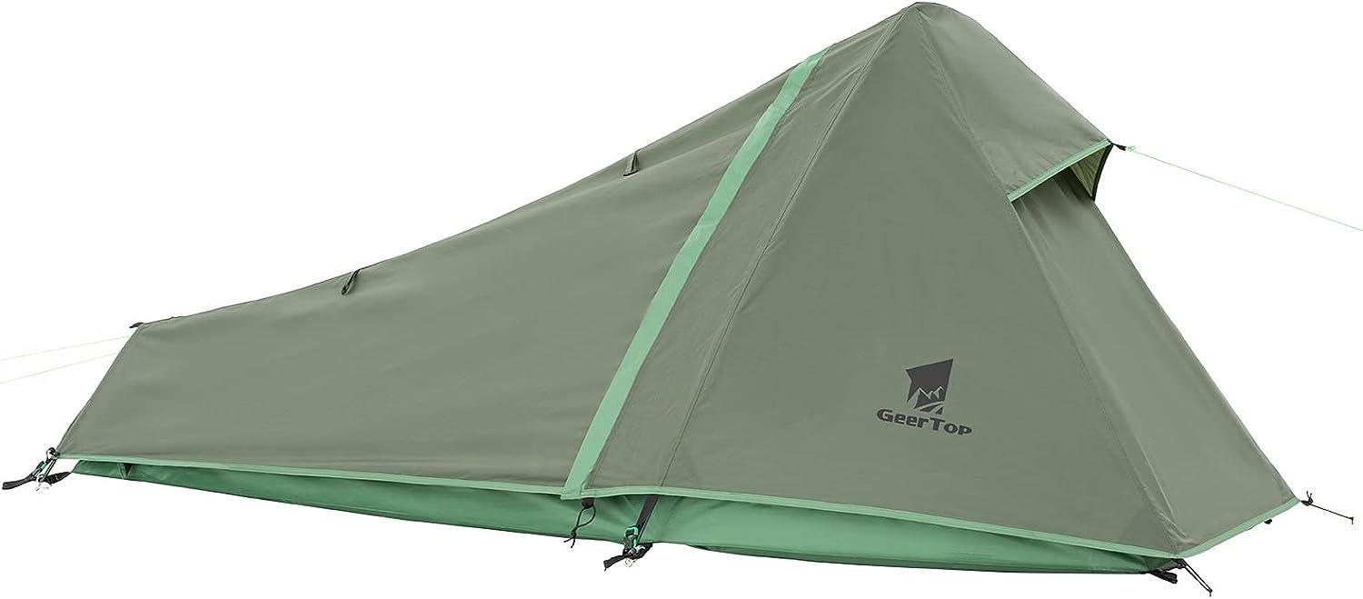 GEERTOP Bivy Tent for 1 Person Green Polyester Backpacking Tent - Benebomo