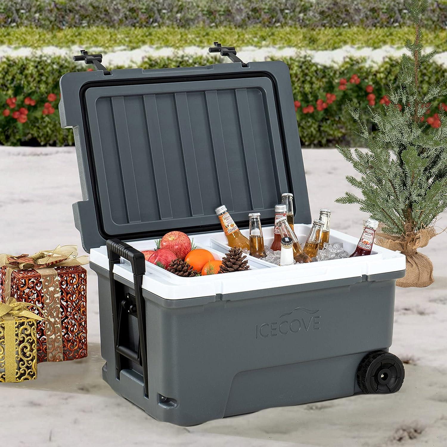 IceCove Solar Cooler Portable Freezer with Wheels and Handle - Benebomo