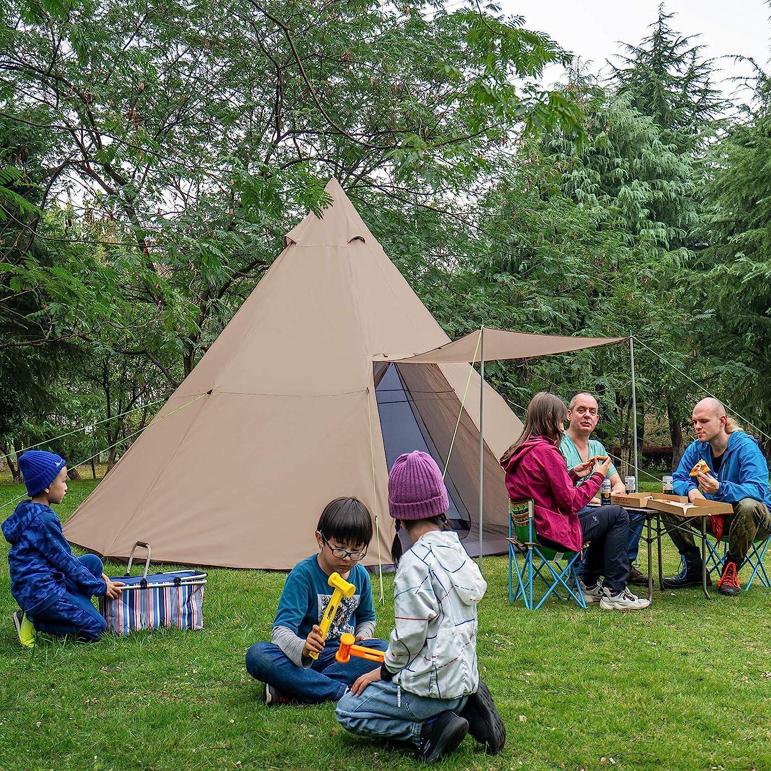 KAZOO Large Pyramid Tent for 8 Person Waterproof Teepee Tent - Benebomo