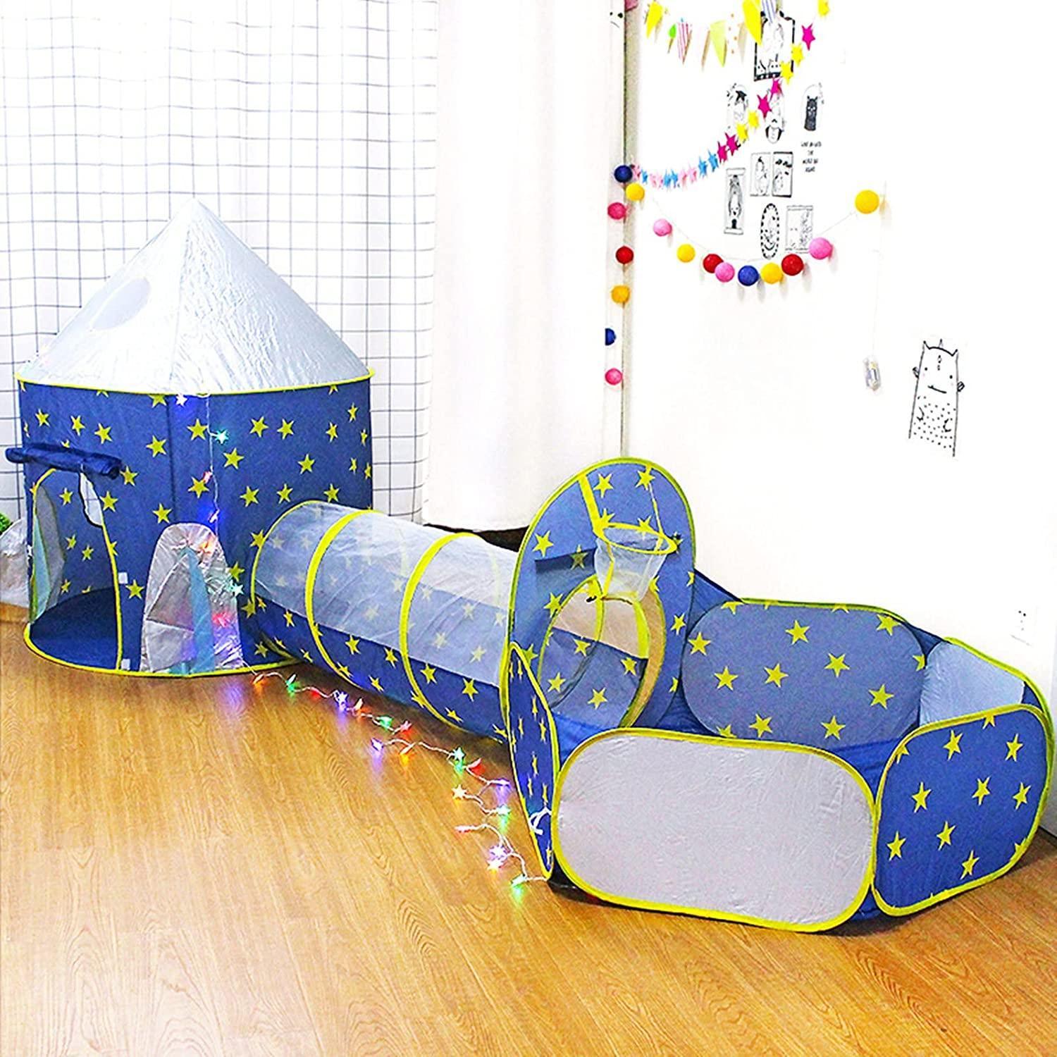 Kid's Blue Moon and Star Tunnel Tent Waterproof - Benebomo