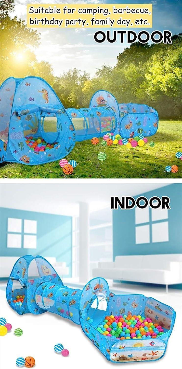 Kid's Blue Pop - Up Tent Ocean Animal Play Tent Nemo - Benebomo