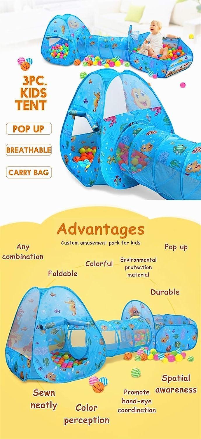 Kid's Blue Pop - Up Tent Ocean Animal Play Tent Nemo - Benebomo