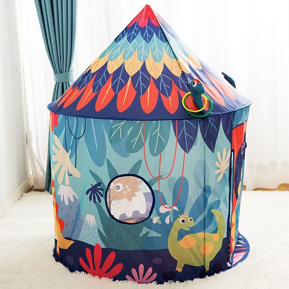 Kid's Blue Yurt Tent Polyster Tent With Rings - Benebomo