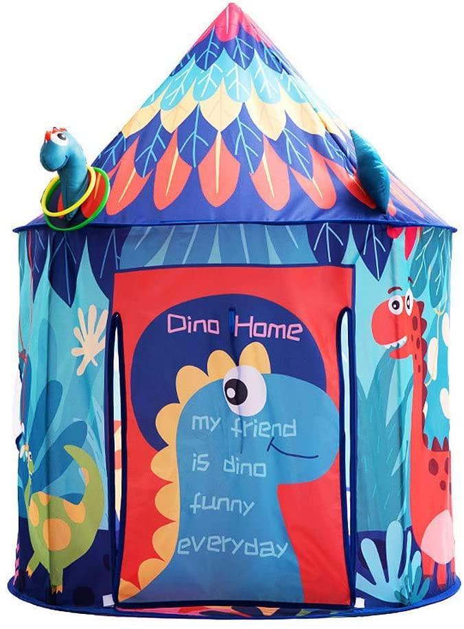 Kid's Blue Yurt Tent Polyster Tent With Rings - Benebomo