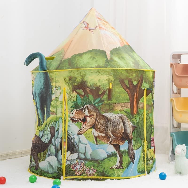 Kid's Green 3D Dinosaur Play Tent with Sound Button - Benebomo