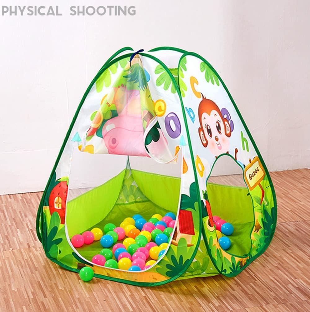 Kid's Green Pop - Up Tent Animal World Play Tent - Benebomo