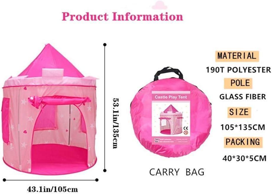 Kid's Pink Princess Castle Tent with Mesh Window - Benebomo