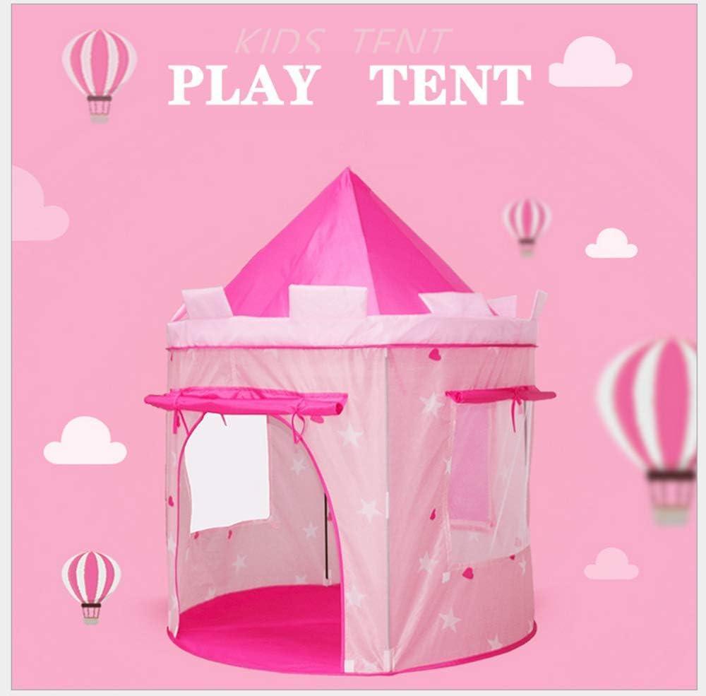 Kid's Pink Princess Castle Tent with Mesh Window - Benebomo