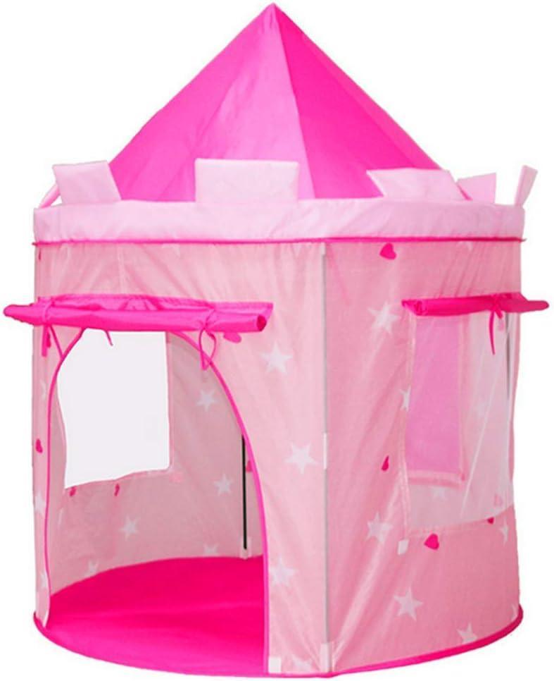 Kid's Pink Princess Castle Tent with Mesh Window - Benebomo