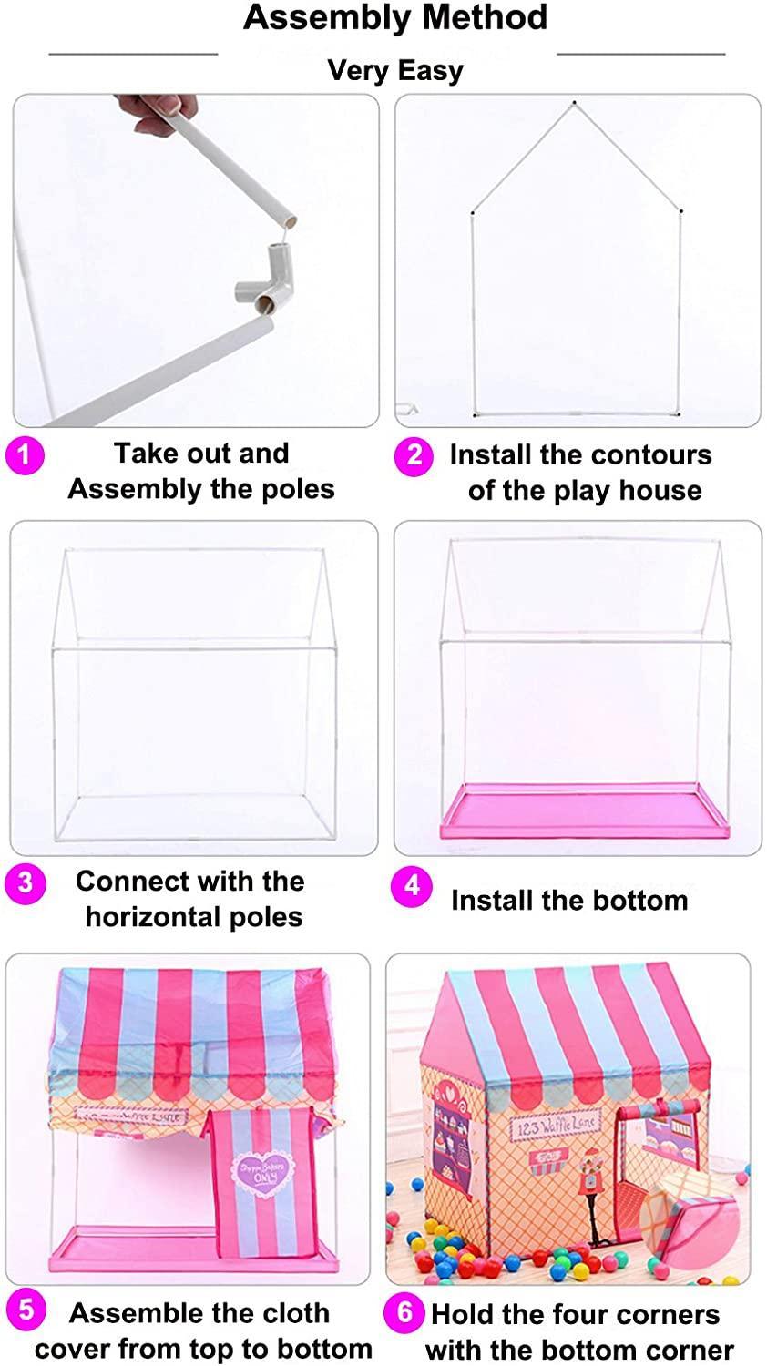 Kid's Pink Tent Polyester Wendy House Benebomo - Benebomo