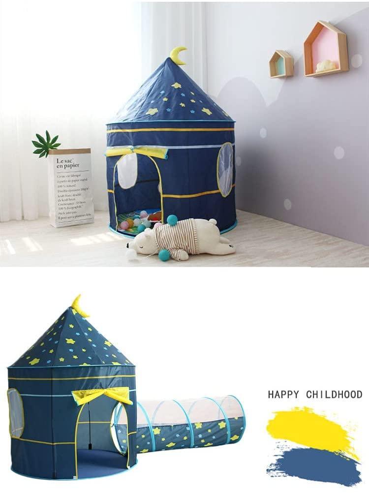 Kid's Polyester Blue Moon and Star Tunnel Tent - Benebomo