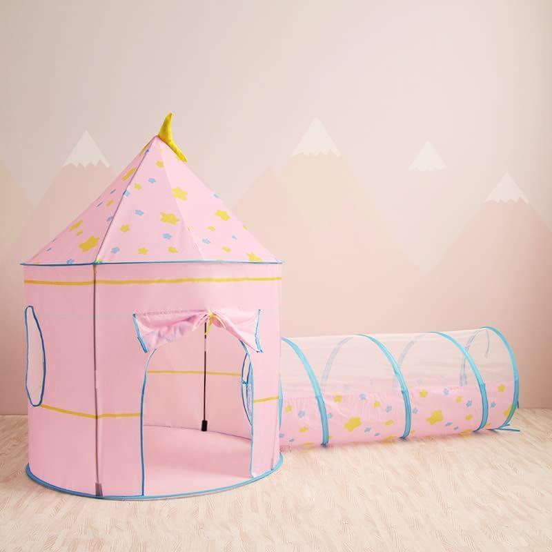 Kid's Polyester Pink Moon and Star Tunnel Tent - Benebomo