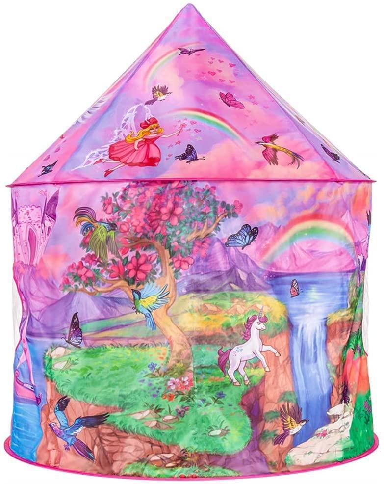 Kid's Unicorn Play Tent Pink Polyester Fairyland Theme - Benebomo