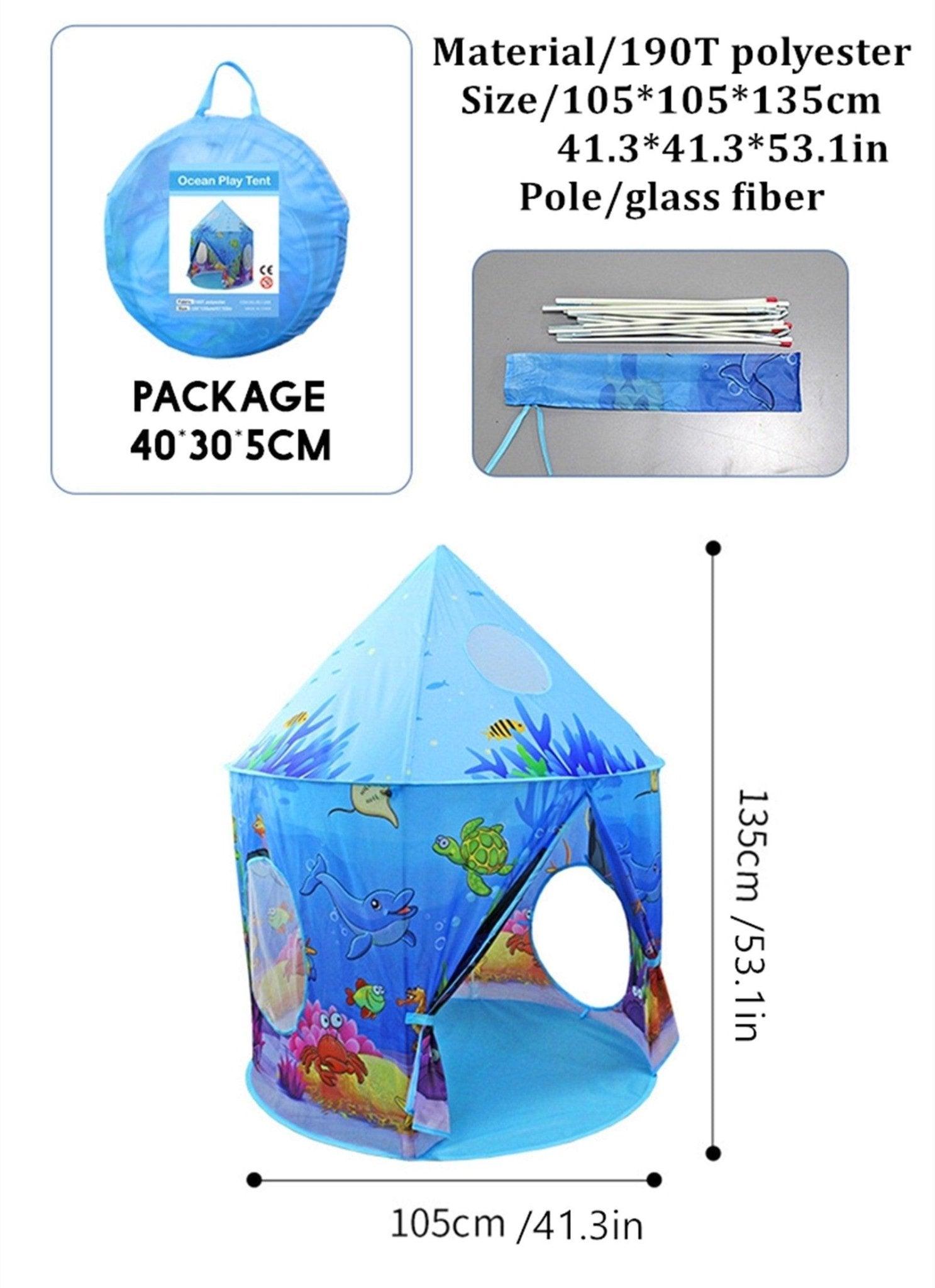 Kid's Yurt Tent Polyester Ocean Play Tent - Benebomo