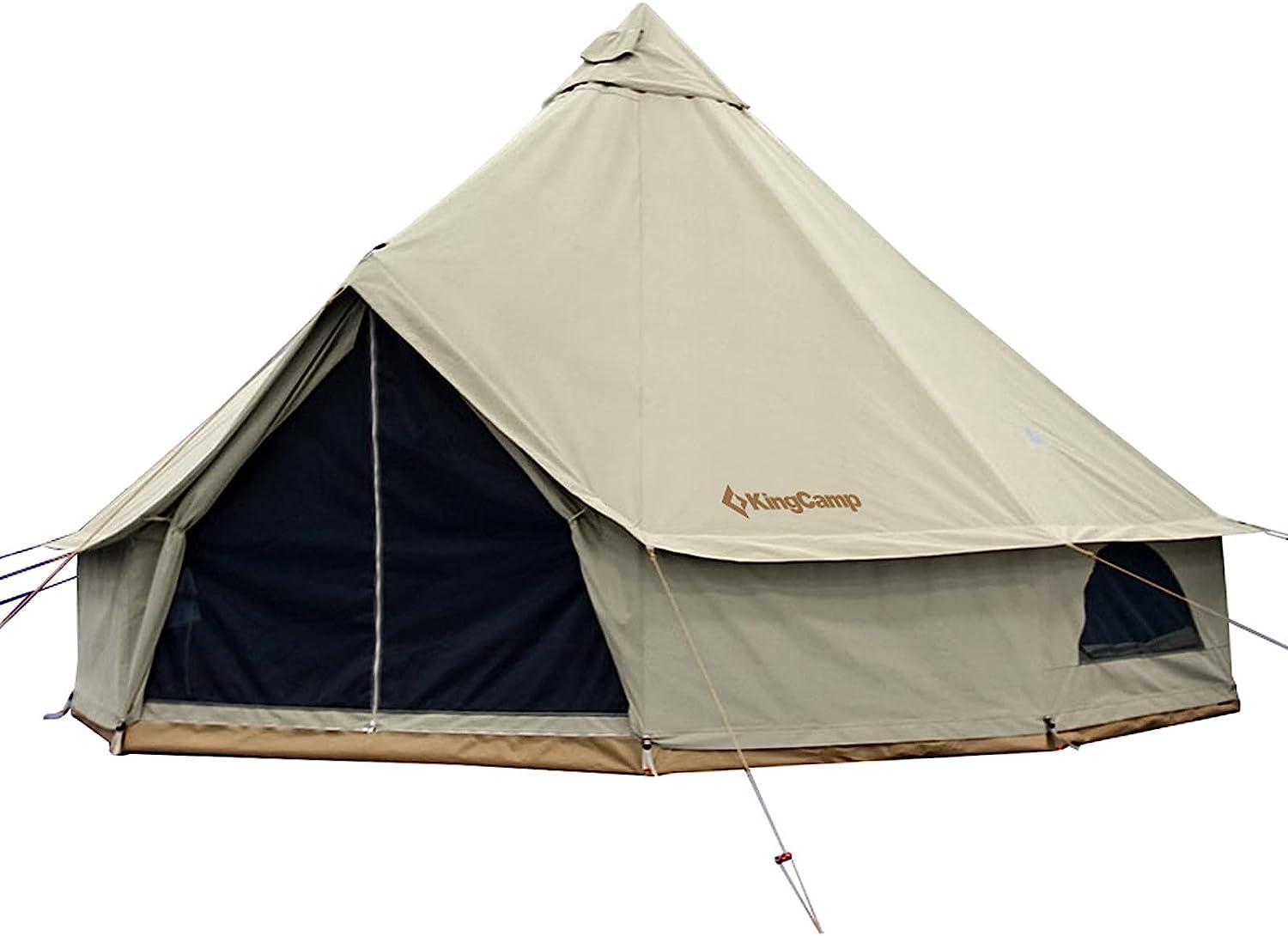 KingCamp Khan Bell Tent for 6 Person Glamping 4 Season Canvas Yurt Tent - Benebomo