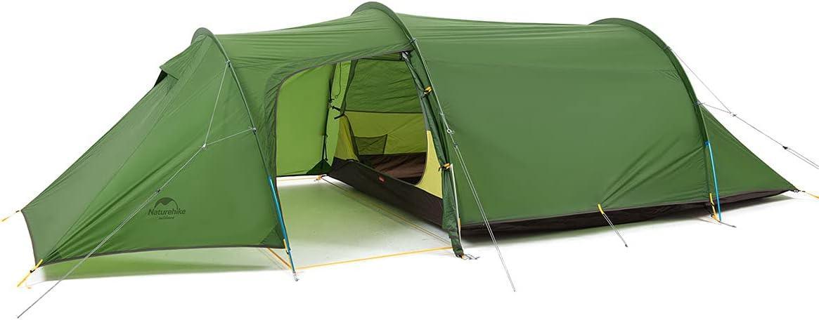 Naturehike Tunnel Tent for 3 to 4 People Green Waterproof Polyester - Benebomo