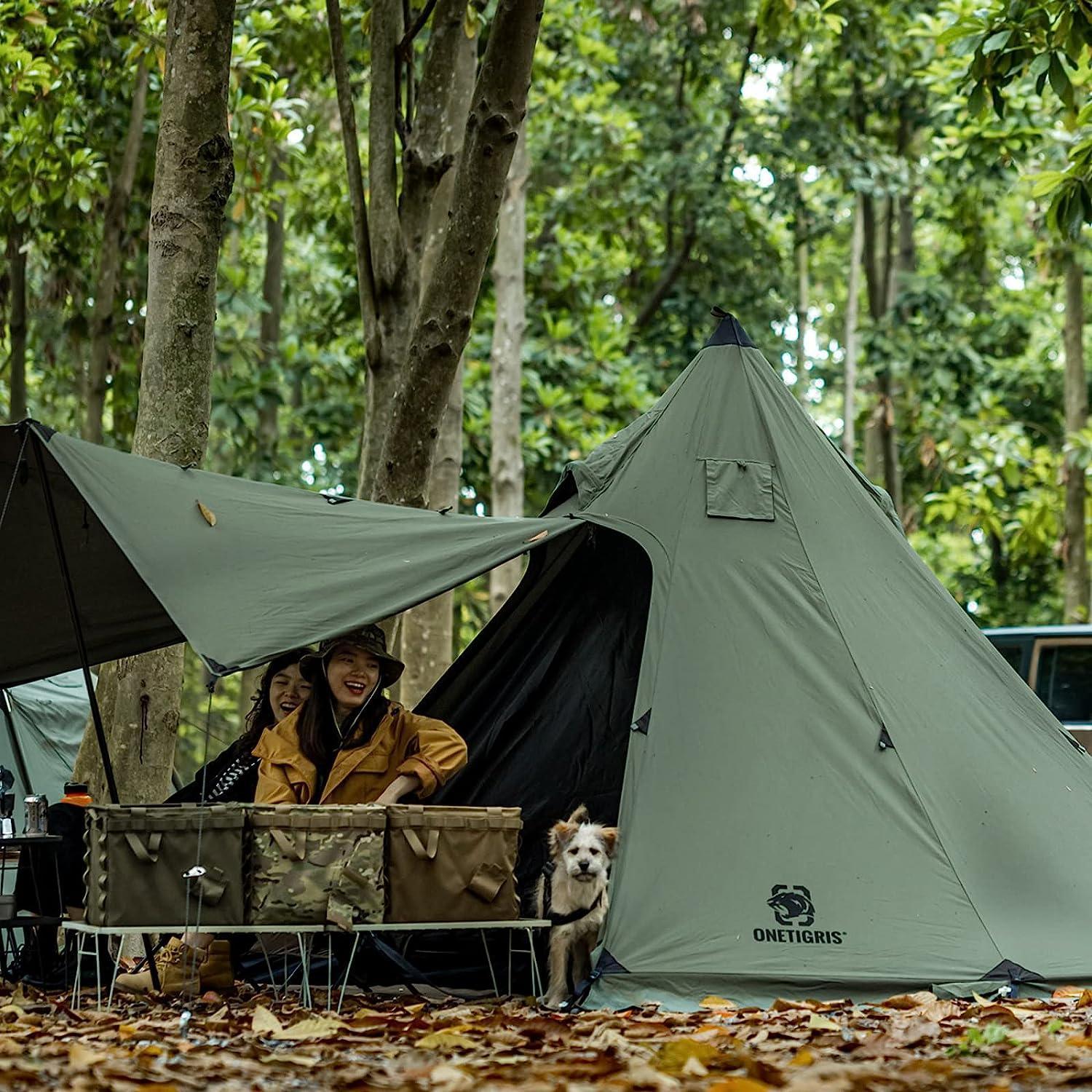 OneTigris Pyramid Tent for 2~4 Person Cotton Teepee Tent - Benebomo