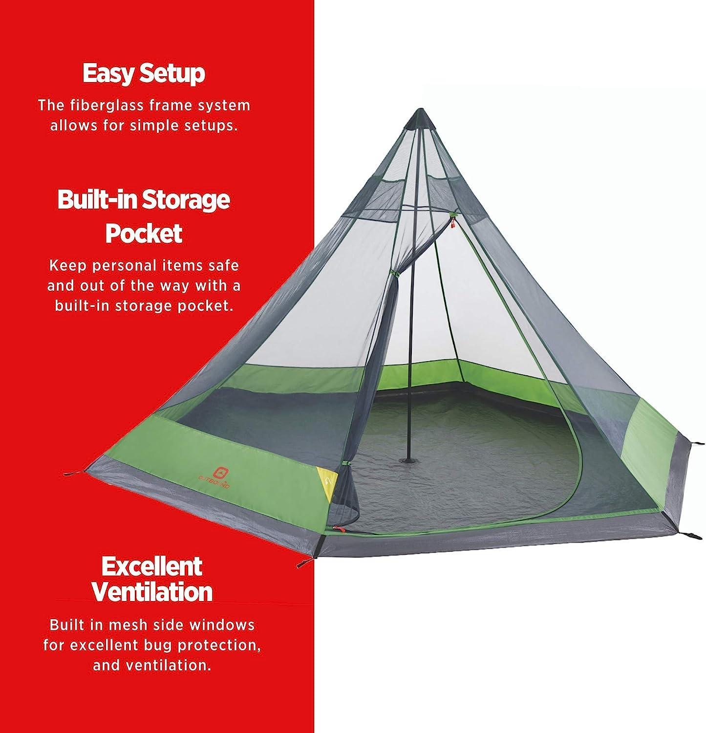 Outbound Pyramid Tent for 6 Person 2 Season Teepee Tent - Benebomo