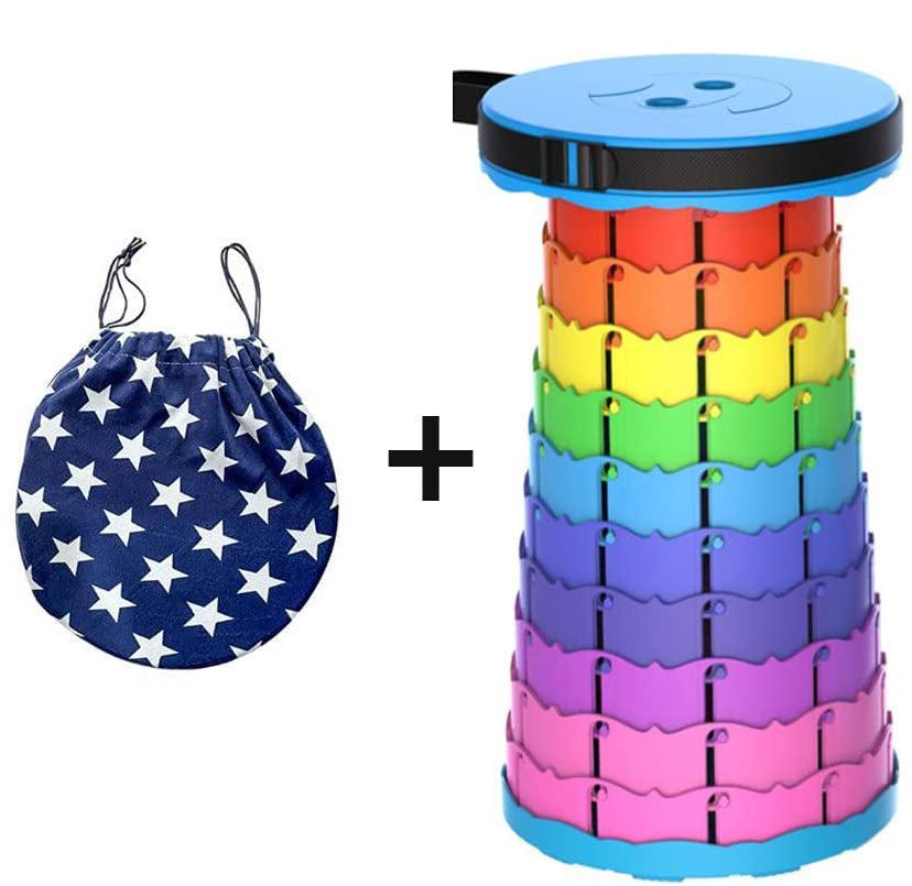 Plastic Foldable Stool Rainbow Color Portable - Benebomo