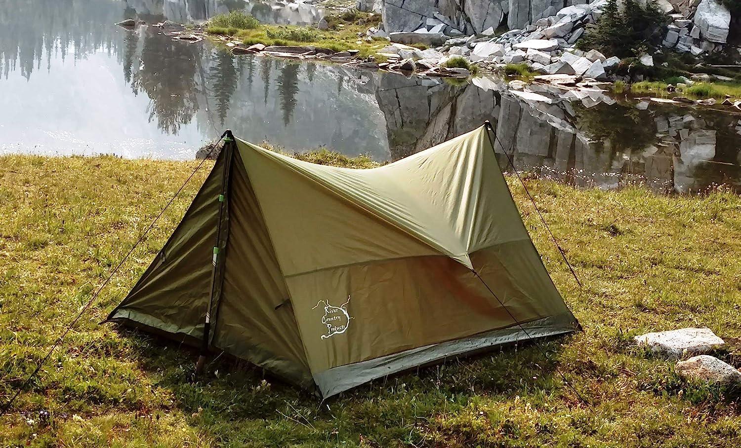 River Country Products Ridge Tent for 2 People Green Polyester Trekker Tent - Benebomo