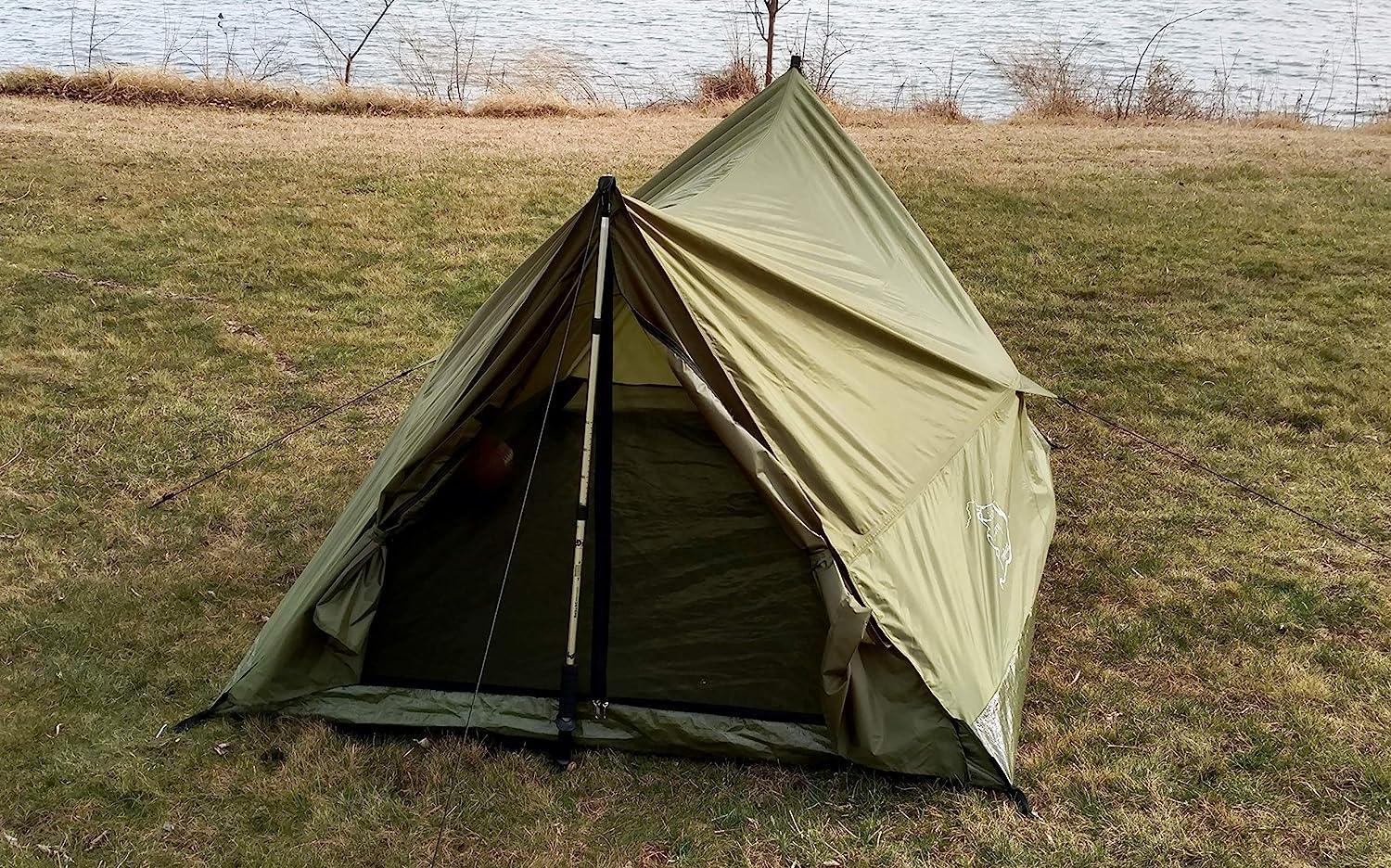 River Country Products Ridge Tent for 2 People Green Polyester Trekker Tent - Benebomo