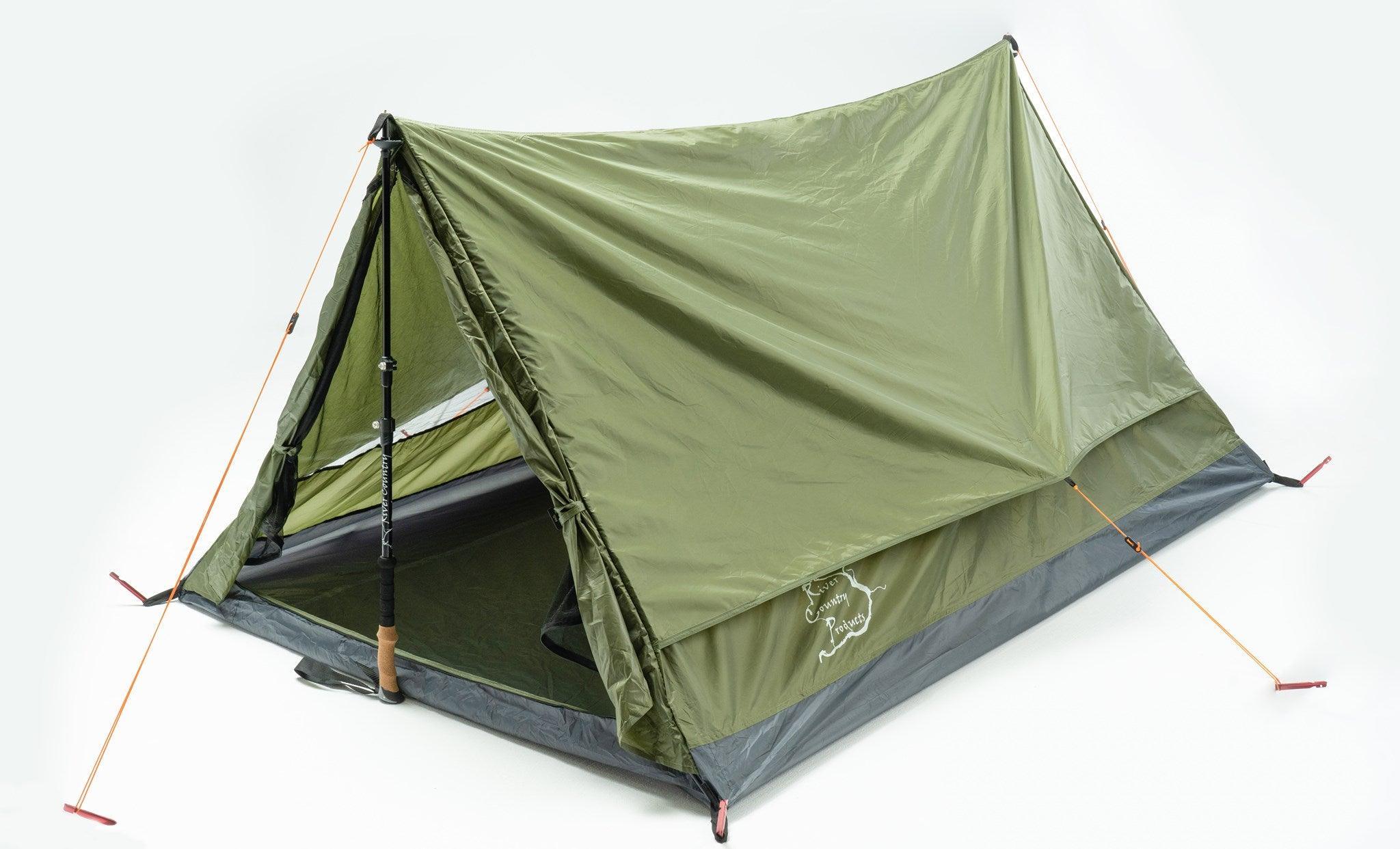 River Country Products Ridge Tent for 2 People Green Polyester Ultralight - Benebomo