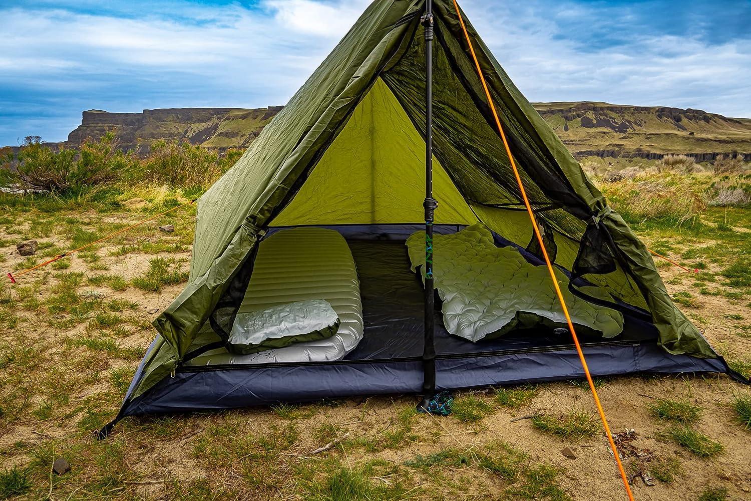 River Country Products Ridge Tent for 2 People Green Polyester Ultralight - Benebomo