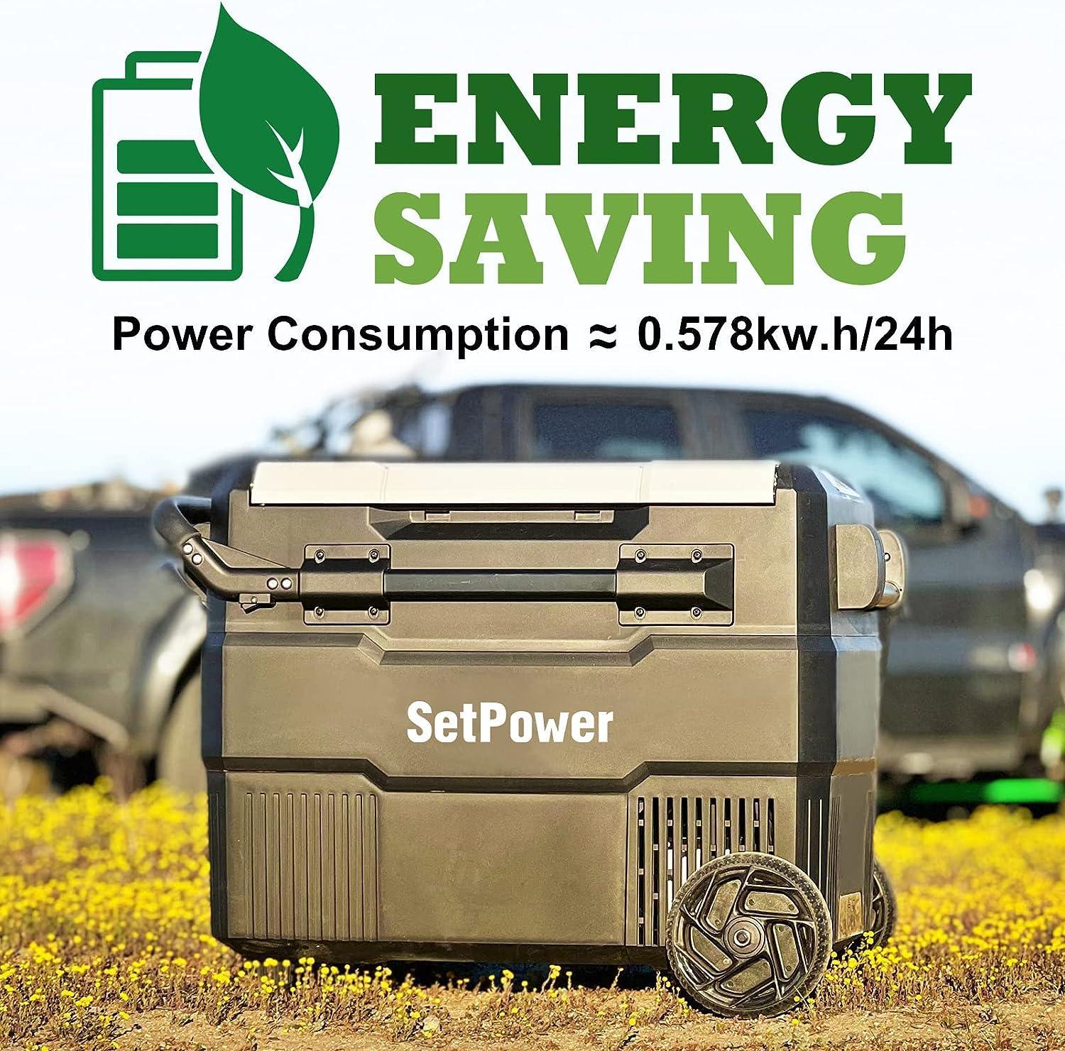 Setpower Dual Zone Portable Freezer Solar Cooler on Wheel - Benebomo