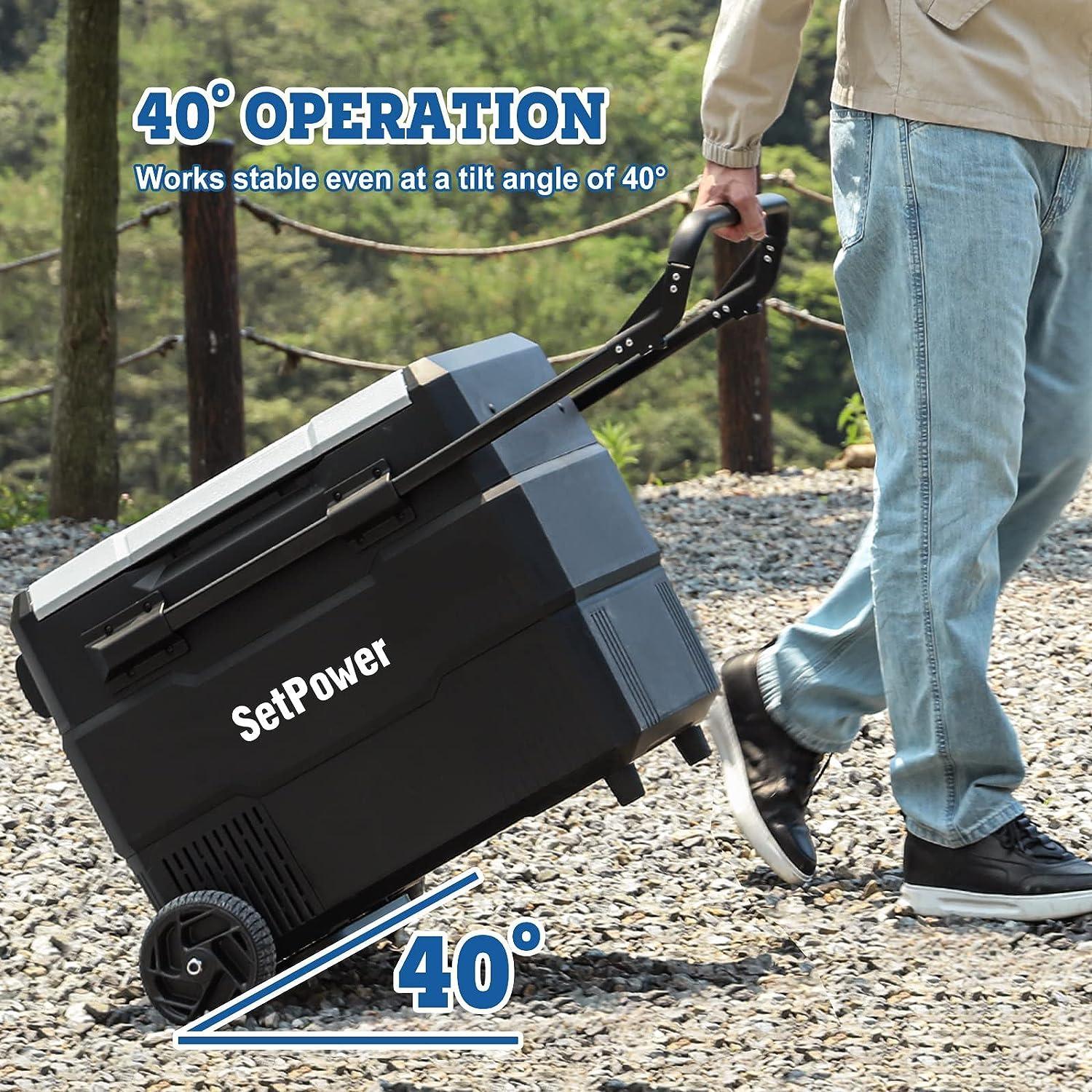 Setpower Dual Zone Portable Freezer Solar Cooler on Wheel - Benebomo