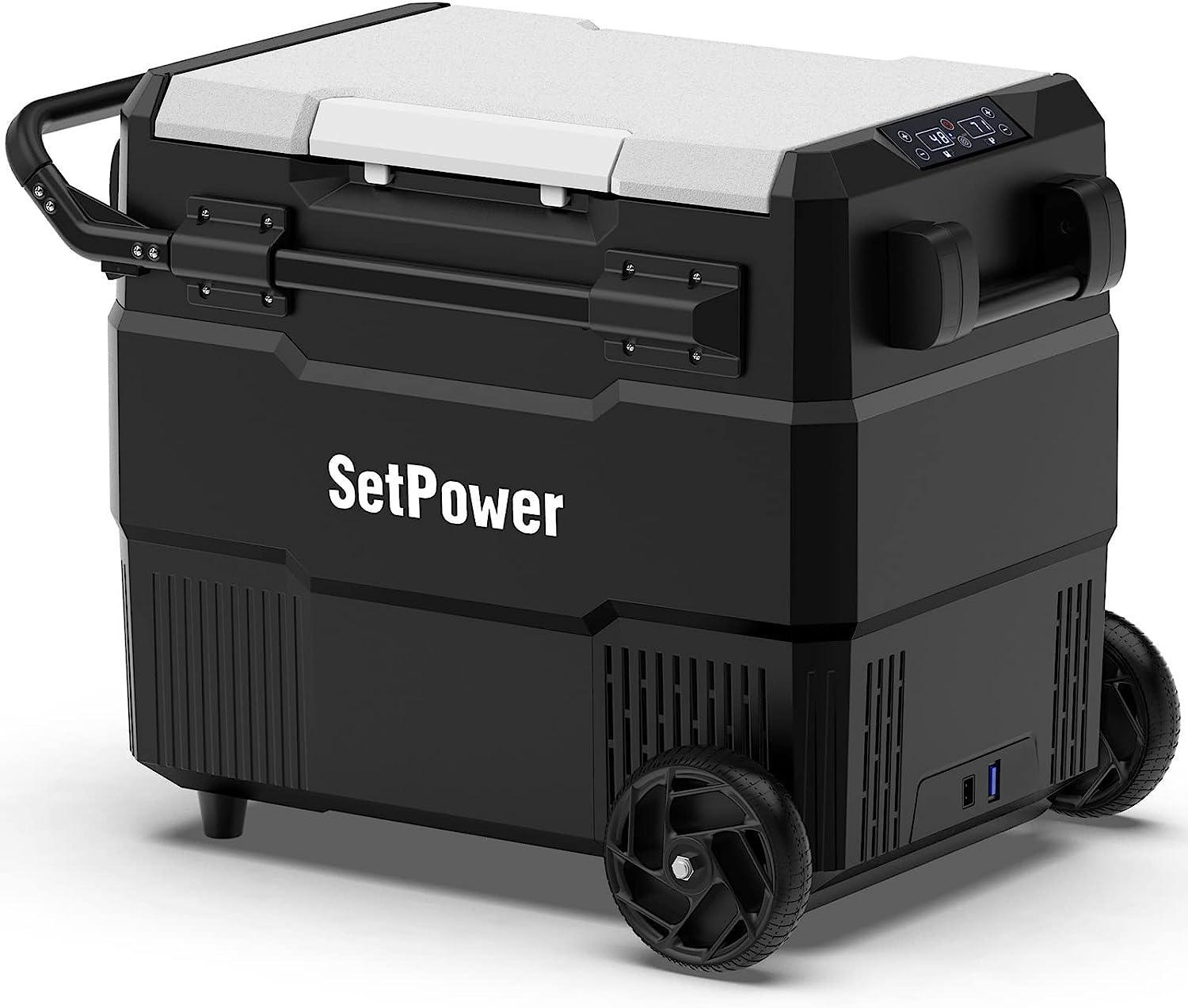 Setpower Dual Zone Portable Freezer Solar Cooler on Wheel - Benebomo