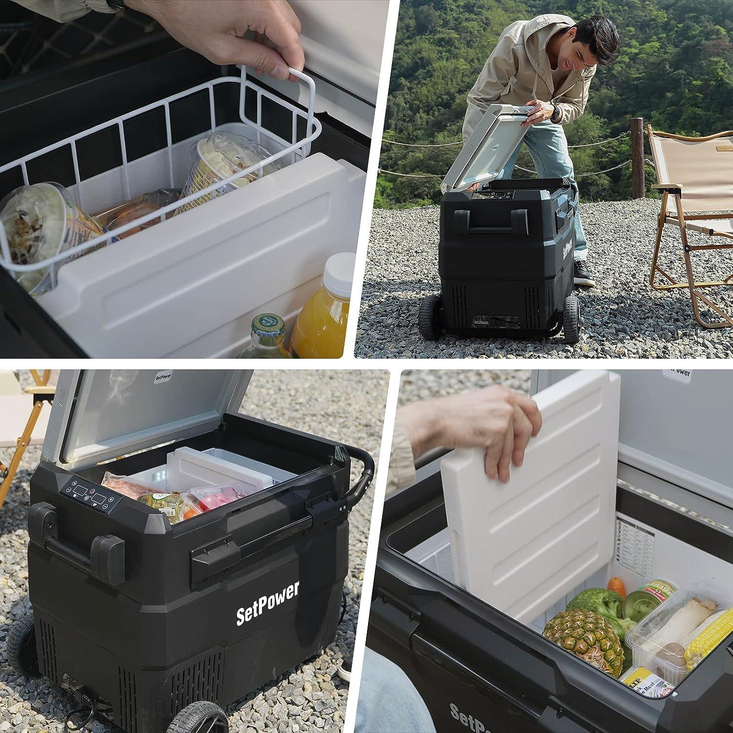 Setpower Dual Zone Portable Freezer Solar Cooler on Wheel - Benebomo